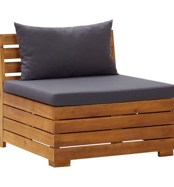 Modular-Mittelsofa 1 Stk. mit Auflagen Massivholz Akazie