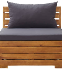 Modular-Mittelsofa 1 Stk. mit Auflagen Massivholz Akazie