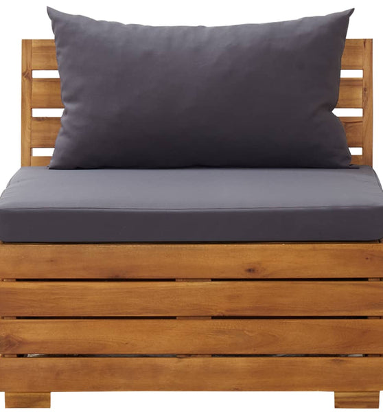 Modular-Mittelsofa 1 Stk. mit Auflagen Massivholz Akazie