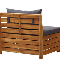 Modular-Mittelsofa 1 Stk. mit Auflagen Massivholz Akazie