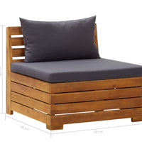 Modular-Mittelsofa 1 Stk. mit Auflagen Massivholz Akazie