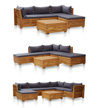 Modular-Mittelsofa 1 Stk. mit Auflagen Massivholz Akazie