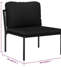 5-tlg. Garten-Lounge-Set mit Auflagen Schwarz PVC