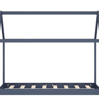 Kinder-Bettgestell Grau Massivholz Kiefer 70 x 140 cm