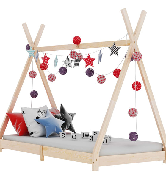 Kinder-Bettgestell Massivholz Kiefer 70 x 140 cm