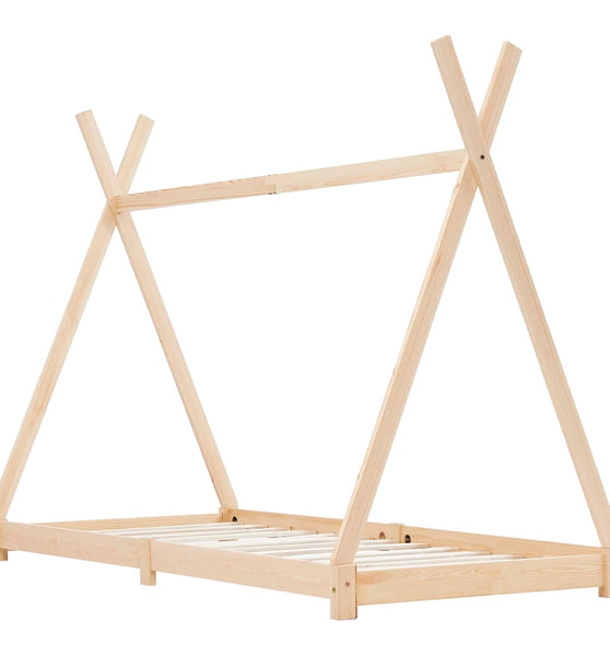Kinder-Bettgestell Massivholz Kiefer 70 x 140 cm