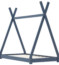 Kinder-Bettgestell Grau Massivholz Kiefer 70 x 140 cm