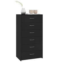 Sideboard mit 6 Schubladen Schwarz 50x34x96 cm Holzwerkstoff