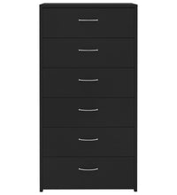Sideboard mit 6 Schubladen Schwarz 50x34x96 cm Holzwerkstoff