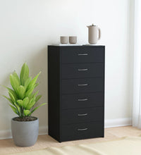 Sideboard mit 6 Schubladen Schwarz 50x34x96 cm Holzwerkstoff