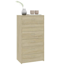 Sideboard 6 Schubladen Sonoma-Eiche 50x34x96 cm Holzwerkstoff