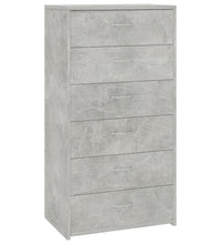 Sideboard mit 6 Schubladen Betongrau 50x34x96 cm Holzwerkstoff