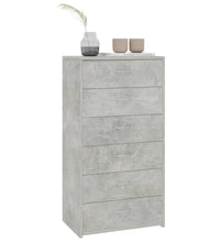 Sideboard mit 6 Schubladen Betongrau 50x34x96 cm Holzwerkstoff