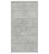 Sideboard mit 6 Schubladen Betongrau 50x34x96 cm Holzwerkstoff