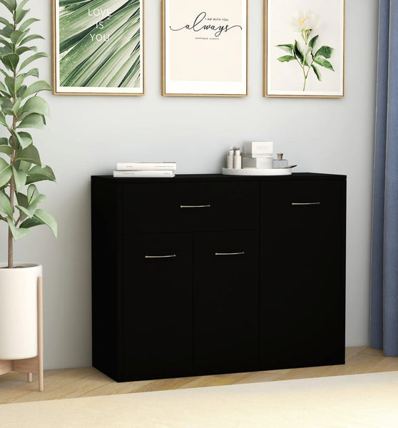 Sideboard Schwarz 88x30x70 cm Holzwerkstoff