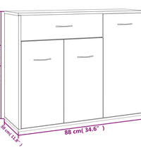 Sideboard Betongrau 88x30x70 cm Holzwerkstoff