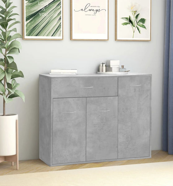 Sideboard Betongrau 88x30x70 cm Holzwerkstoff