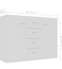 Sideboard Weiß 88x30x65 cm Holzwerkstoff