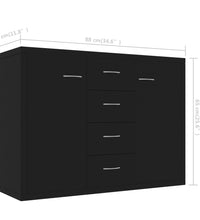 Sideboard Schwarz 88x30x65 cm Holzwerkstoff