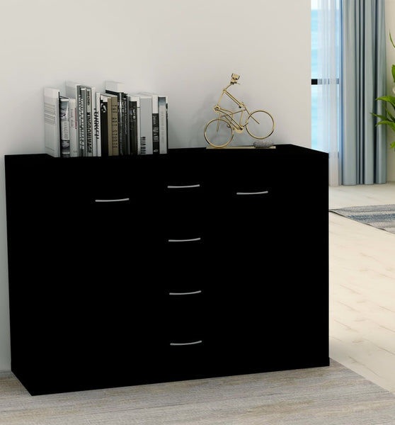 Sideboard Schwarz 88x30x65 cm Holzwerkstoff