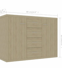 Sideboard Sonoma-Eiche 88x30x65 cm Holzwerkstoff