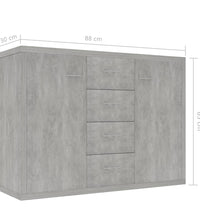 Sideboard Betongrau 88x30x65 cm Holzwerkstoff