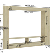 TV-Schrank Sonoma-Eiche 152x22x113 cm Holzwerkstoff