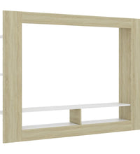 TV-Schrank Weiß und Sonoma-Eiche 152x22x113 cm Holzwerkstoff