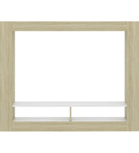 TV-Schrank Weiß und Sonoma-Eiche 152x22x113 cm Holzwerkstoff