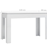 Esstisch Hochglanz-Weiß 120x60x76 cm Holzwerkstoff