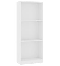Bücherregal 3 Fächer Weiß 40x24x109 cm Holzwerkstoff