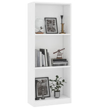 Bücherregal 3 Fächer Weiß 40x24x109 cm Holzwerkstoff