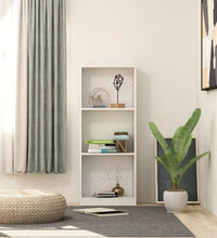 Bücherregal 3 Fächer Weiß 40x24x109 cm Holzwerkstoff