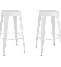 Barhocker Stapelbar 2 Stk. Weiß Metall