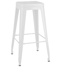 Barhocker Stapelbar 2 Stk. Weiß Metall