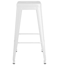 Barhocker Stapelbar 2 Stk. Weiß Metall