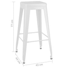 Barhocker Stapelbar 2 Stk. Weiß Metall