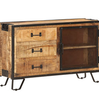 Sideboard 100×31×60 cm Raues Mango-Massivholz