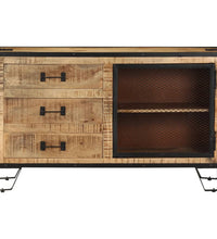 Sideboard 100×31×60 cm Raues Mango-Massivholz