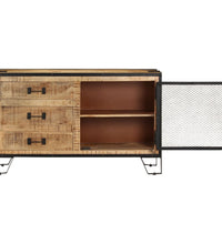 Sideboard 100×31×60 cm Raues Mango-Massivholz