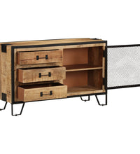 Sideboard 100×31×60 cm Raues Mango-Massivholz