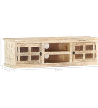 TV-Schrank Weiß 130×30×36 cm Massivholz Mango