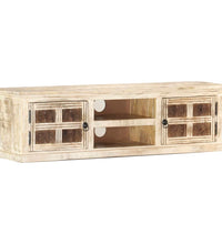 TV-Schrank Weiß 130×30×36 cm Massivholz Mango