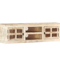 TV-Schrank Weiß 130×30×36 cm Massivholz Mango