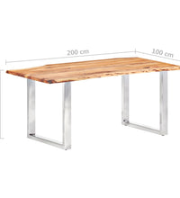 Esstisch mit Baumkanten Akazie Masivholz 200 cm 3,8 cm