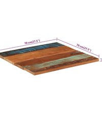 Tischplatte Quadratisch 70x70 cm 25-27 mm Altholz Massiv