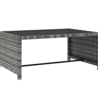 Outdoor-Lehnstühle 2 Stk. mit Tisch Grau Poly Rattan