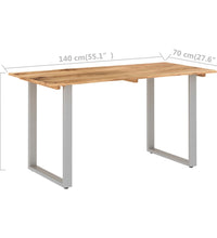 Esstisch 140×70×76 cm Akazie-Massivholz