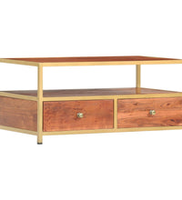 Couchtisch 90 x 50 x 40 cm Massivholz Akazie