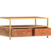Couchtisch 90 x 50 x 40 cm Massivholz Akazie